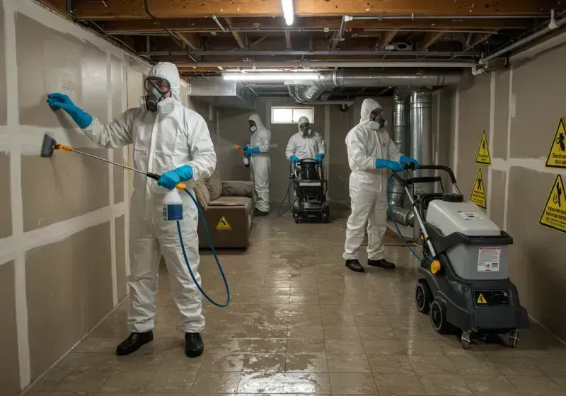 Basement Moisture Removal and Structural Drying process in Bowdon, GA